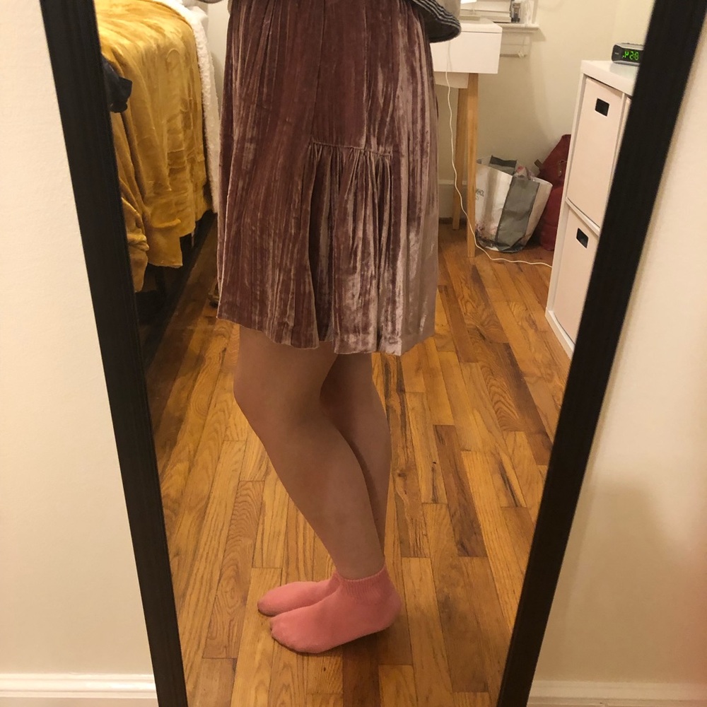 Pink Madewell Velvet skirt
